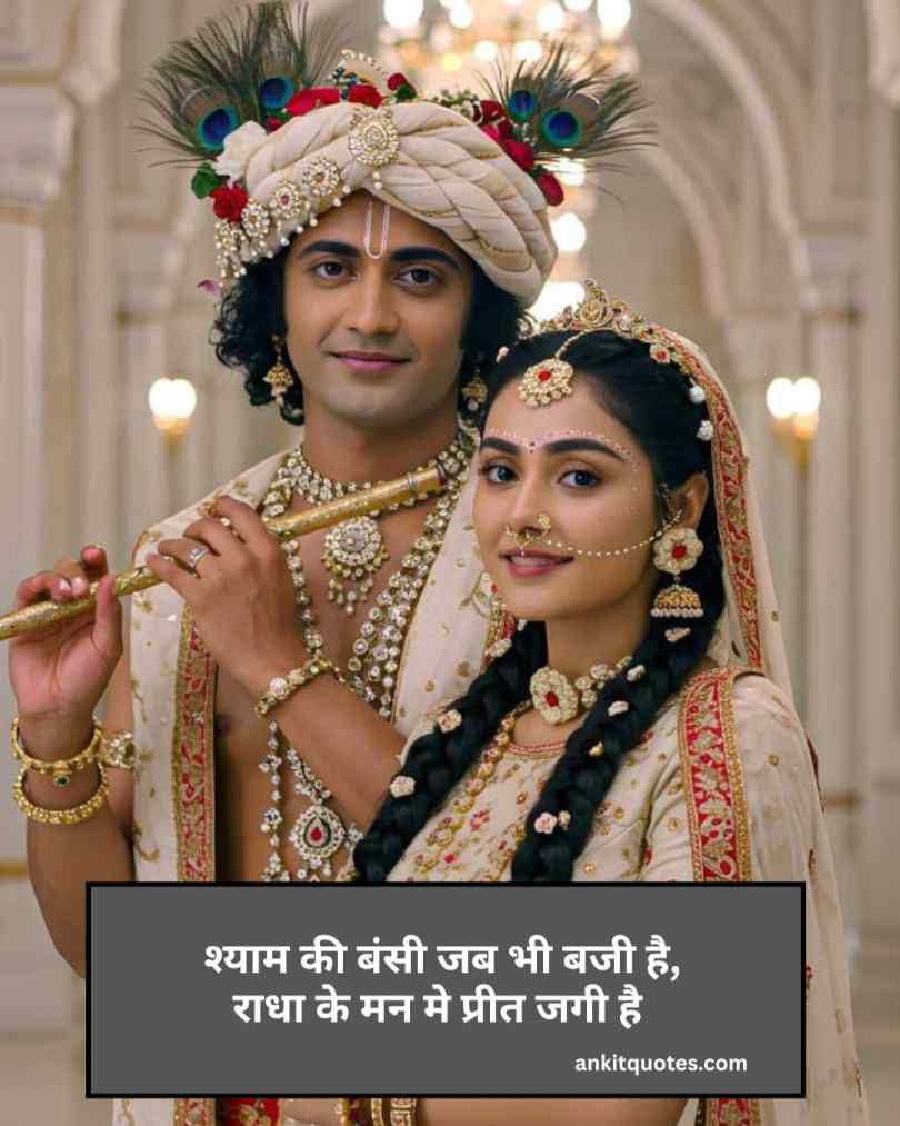 राधा कृष्ण प्रेम शायरी 2 लाइन हिन्दी