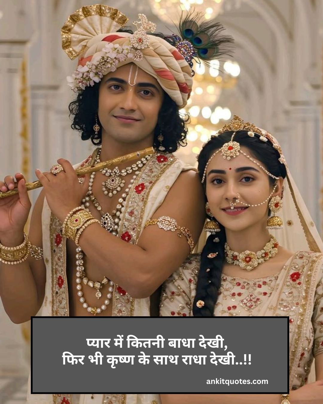 राधा कृष्ण प्रेम शायरी 2 लाइन हिन्दी